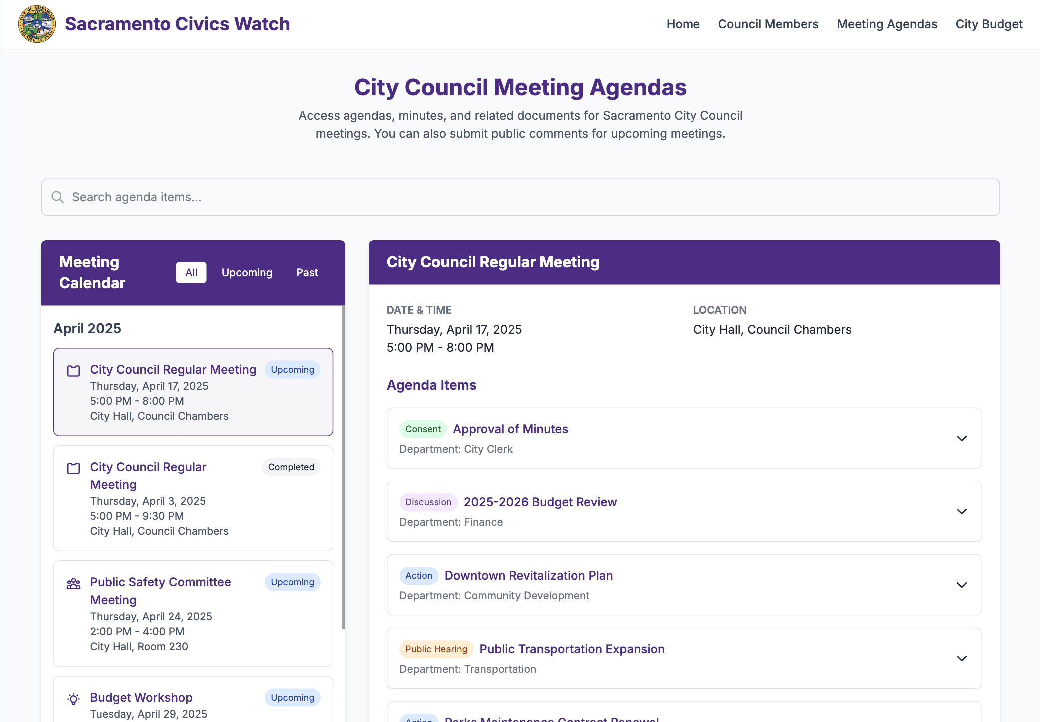 Sacramento Civics Watch screenshot 2